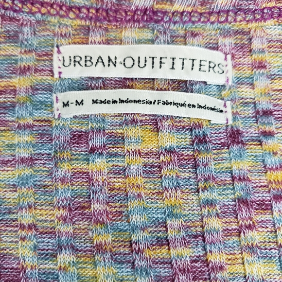 Urban Outfitters Ashton Cropped Multi-Color Cardigan Top Medium - Picture 6 of 9